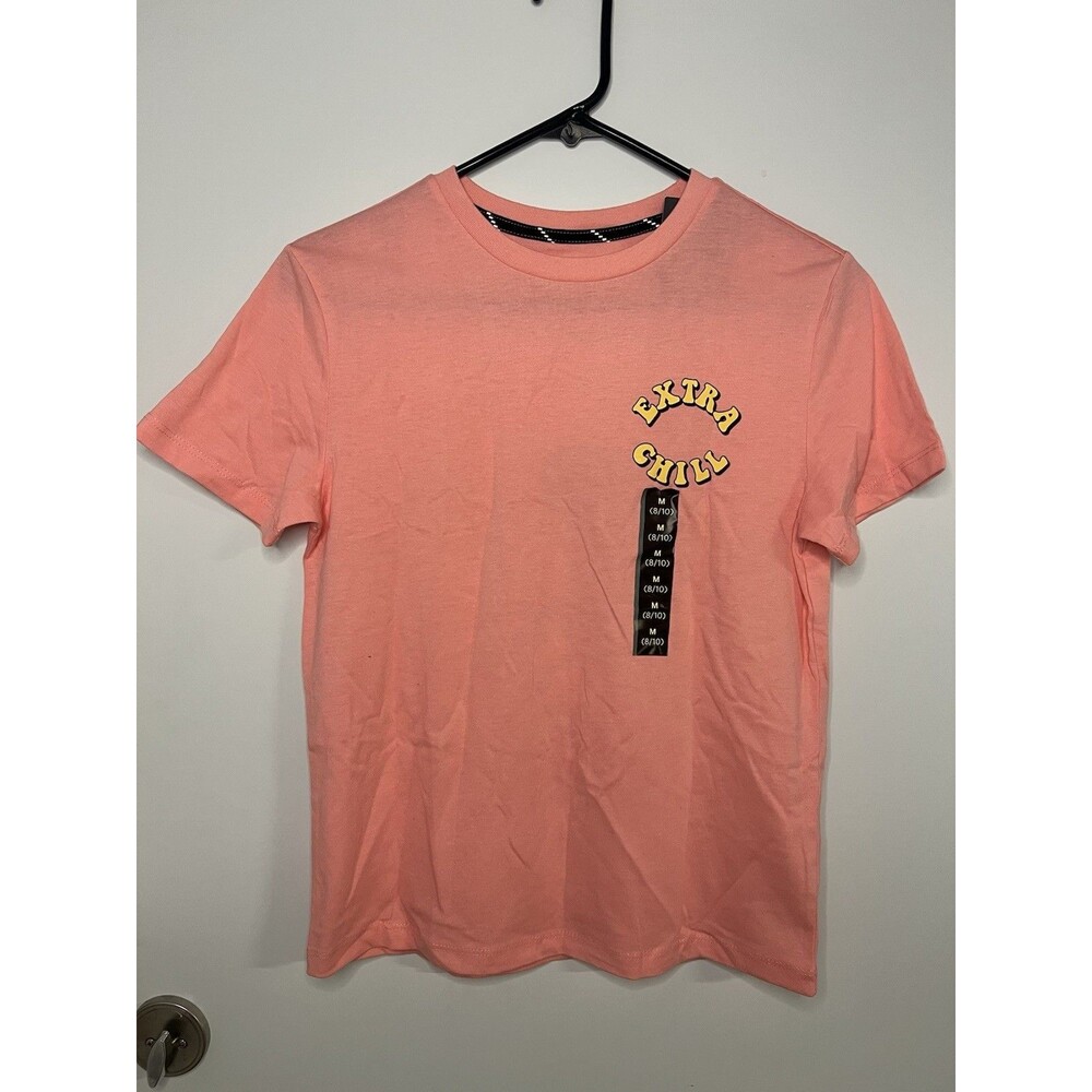 Target Art Class Extra Chill Graphic Boys T Shirt Size M 8/10 NWT Salmon Pink